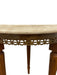 Vintage Marble Top Side Table Stand with Brass Finished Trim and Fluted Tapered Legs