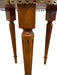 Vintage Marble Top Side Table Stand with Brass Finished Trim and Fluted Tapered Legs