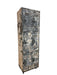 Vintage Metal Locker Cabinet 6 Lockers Fixed Shelves Latching Door on Casters (Available by online purchase only)