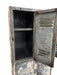 Vintage Metal Locker Cabinet 6 Lockers Fixed Shelves Latching Door on Casters (Available by online purchase only)