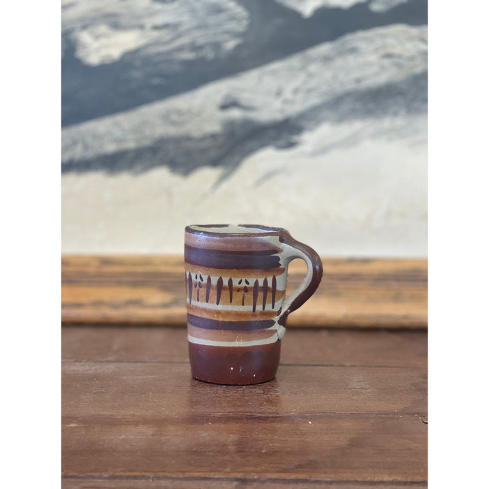 Vintage Mexican Tonala Floral Duck Shaped Pitcher and Cup