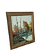 Vintage Mid-Century Impressionist Likely Oil Painting of Autumn Landscape with Lake and Birch Trees