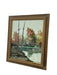 Vintage Mid-Century Impressionist Likely Oil Painting of Autumn Landscape with Lake and Birch Trees