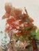 Vintage Mid-Century Impressionist Likely Oil Painting of Autumn Landscape with Lake and Birch Trees