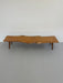 Vintage Mid-Century Live Edge Wood Bench with Tapered Legs