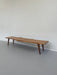 Vintage Mid-Century Live Edge Wood Bench with Tapered Legs