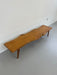Vintage Mid-Century Live Edge Wood Bench with Tapered Legs