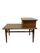 Vintage Mid-Century Modern 1-Drawer Walnut End Table by Lane with Wood Inlay and Tapered Legs