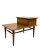 Vintage Mid-Century Modern 1-Drawer Walnut End Table by Lane with Wood Inlay and Tapered Legs