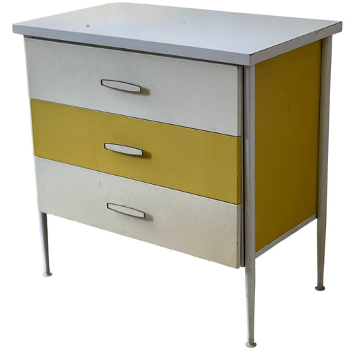 Vintage Mid Century Modern 3 Drawer Dresser Steel Framed George Nelson in Style of (Available for Online Purchase Only)