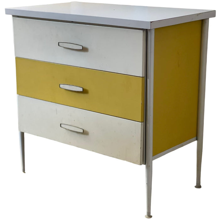 Vintage Mid Century Modern 3 Drawer Dresser Steel Framed George Nelson in Style of (Available for Online Purchase Only)