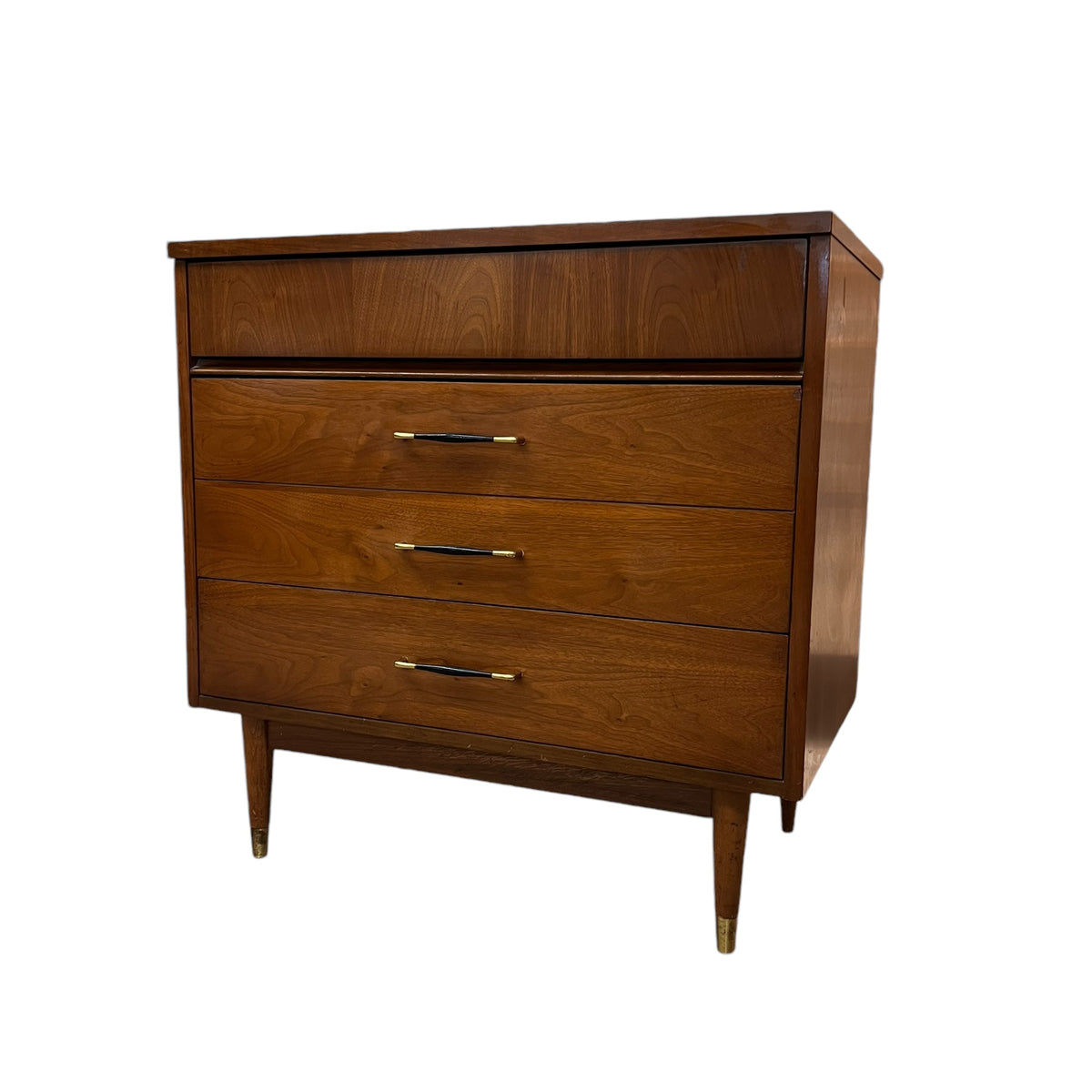 mid century modern 3 drawer dresser Vintage 3-Drawer Walnut Dreser with Original Handle — Big Whale Consignment Reshoot Sync Tag Size:L/XL(4-8) based finishes Disney Princess Dress Fit
