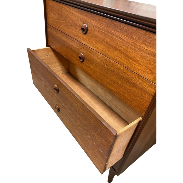 Vintage Mid Century Modern 4 Drawer Dresser Dovetail Drawers by Bassett