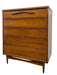 Vintage Mid Century Modern 5-Drawer Dresser with Sculpted Pulls and Dovetail Joinery