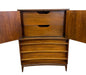 Vintage Mid Century Modern 5 Drawer Highboy Dresser with Sculpted Drawer Fronts