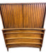 Vintage Mid Century Modern 5 Drawer Highboy Dresser with Sculpted Drawer Fronts