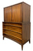 Vintage Mid Century Modern 5 Drawer Highboy Dresser with Sculpted Drawer Fronts