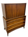 Vintage Mid Century Modern 5 Drawer Highboy Dresser with Sculpted Drawer Fronts