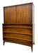 Vintage Mid Century Modern 5 Drawer Highboy Dresser with Sculpted Drawer Fronts