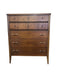 Vintage Mid Century Modern 5 Drawer Walnut Wood Dresser by Broyhill with Signature Star Inlays