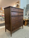 Vintage Mid Century Modern 5 Drawer Walnut Wood Dresser by Broyhill with Signature Star Inlays