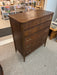 Vintage Mid Century Modern 5 Drawer Walnut Wood Dresser by Broyhill with Signature Star Inlays