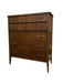 Vintage Mid Century Modern 5 Drawer Walnut Wood Dresser by Broyhill with Signature Star Inlays
