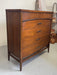 Vintage Mid Century Modern 5 Drawer walnut toned Dresser