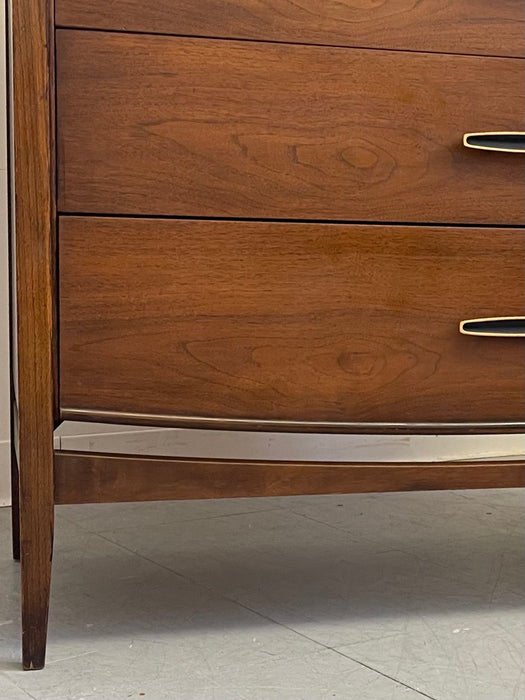 Vintage Mid Century Modern 5 Drawer walnut toned Dresser
