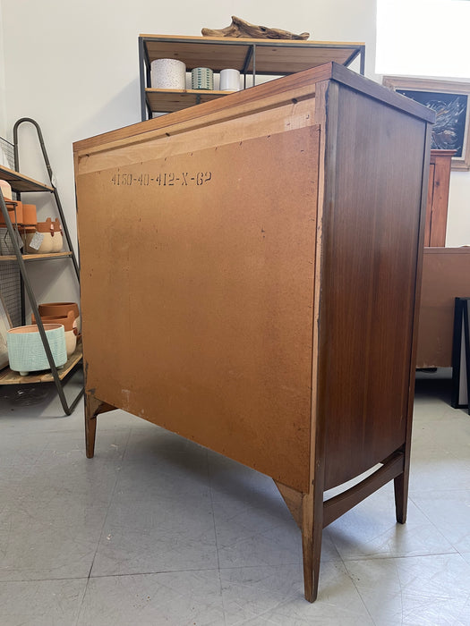 Vintage Mid Century Modern 5 Drawer walnut toned Dresser