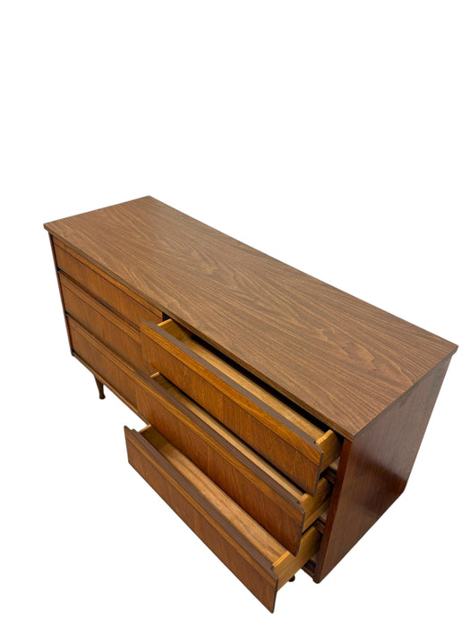 Vintage Mid Century Modern 6 Drawer Dresser Dovetailed Drawers