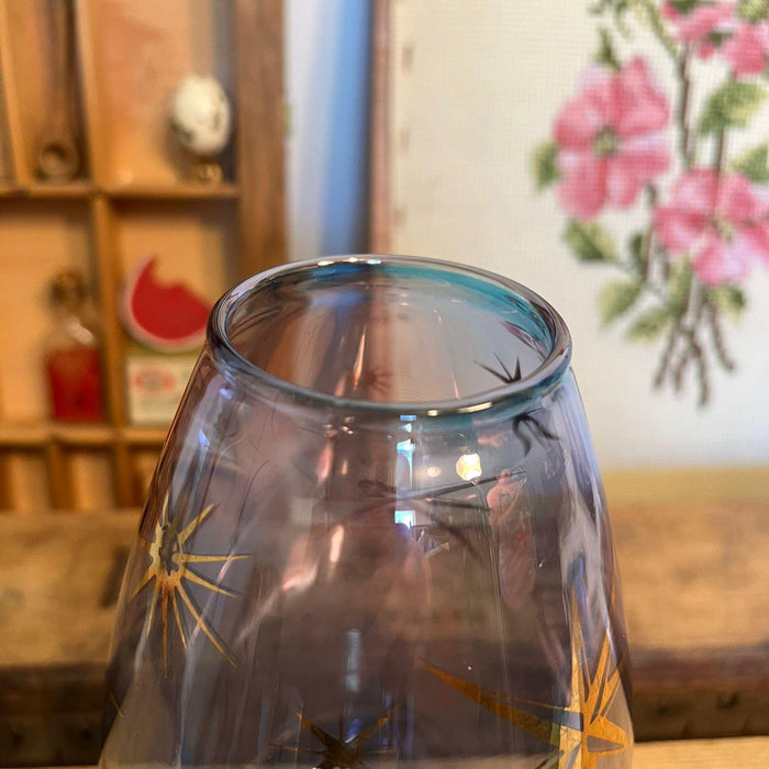 Vintage Mid Century Modern Blue Hand Blown Glass Atomic stars.possibly Bartlett and Collins.( online purchase only)