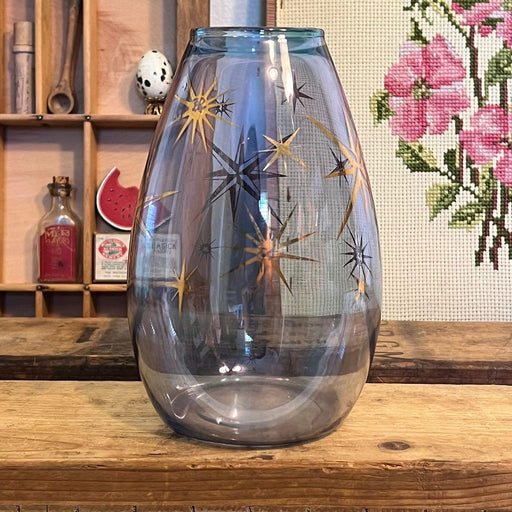 Vintage Mid Century Modern Blue Hand Blown Glass Atomic stars.possibly Bartlett and Collins.( online purchase only)