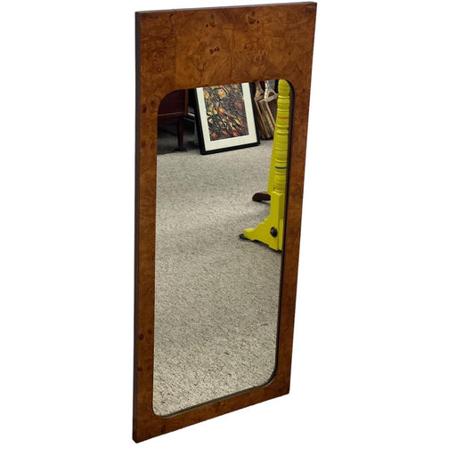 Vintage Mid Century Modern Burl Wood Wall Mirror by Milo Baughman for Lane, 1970s