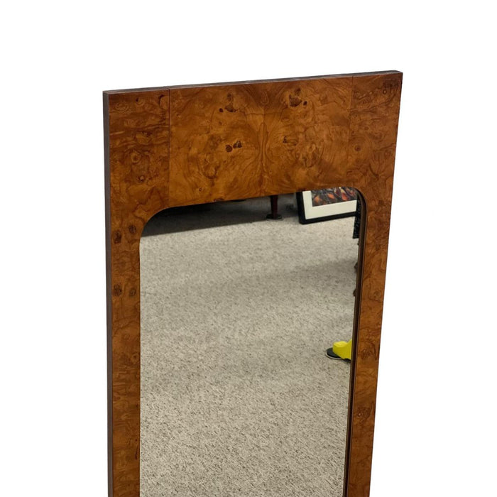 Vintage Mid Century Modern Burl Wood Wall Mirror by Milo Baughman for Lane, 1970s