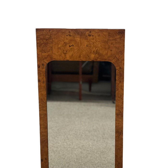 Vintage Mid Century Modern Burl Wood Wall Mirror by Milo Baughman for Lane, 1970s