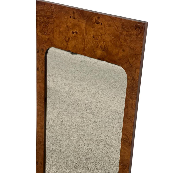 Vintage Mid Century Modern Burl Wood Wall Mirror by Milo Baughman for Lane, 1970s