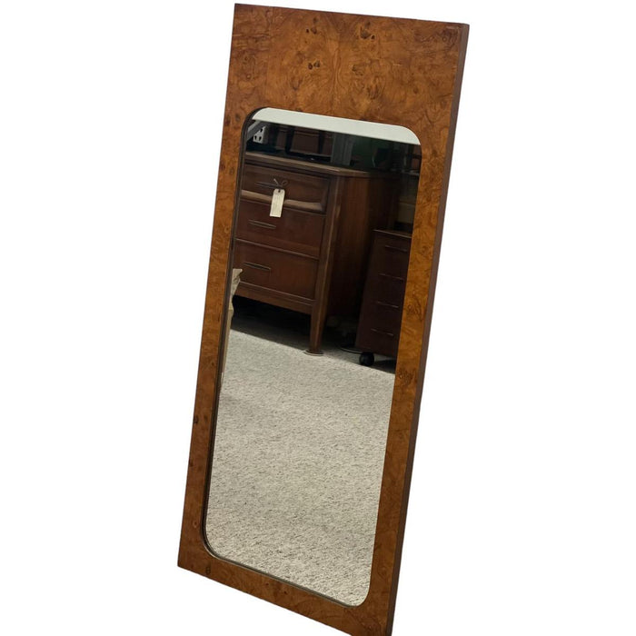Vintage Mid Century Modern Burl Wood Wall Mirror by Milo Baughman for Lane, 1970s