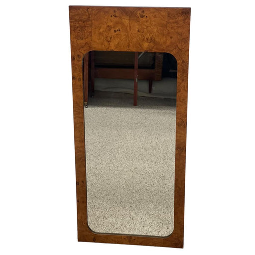 Vintage Mid Century Modern Burl Wood Wall Mirror by Milo Baughman for Lane, 1970s