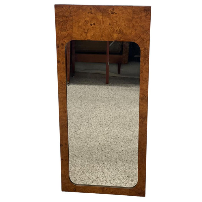 Vintage Mid Century Modern Burl Wood Wall Mirror by Milo Baughman for Lane, 1970s