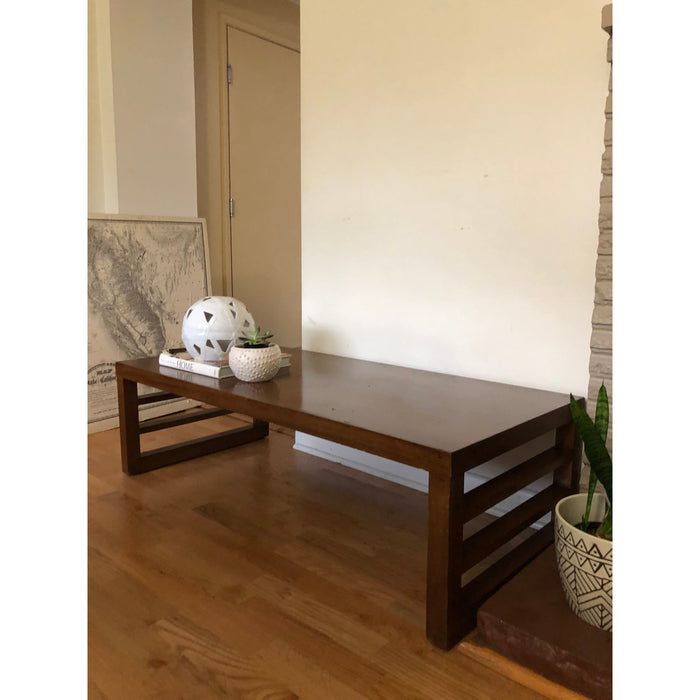 Vintage Mid Century Modern Combed Oak Table Stand or Bench Manufacturer by Red Lion Co