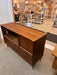 Vintage Mid Century Modern Credenza or Bar Cabinet Walnut Toned Wood UK Import.