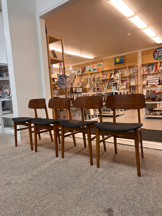 Vintage Mid Century Modern Dining Chair Set of 4 UK Import Newly Reupholstered