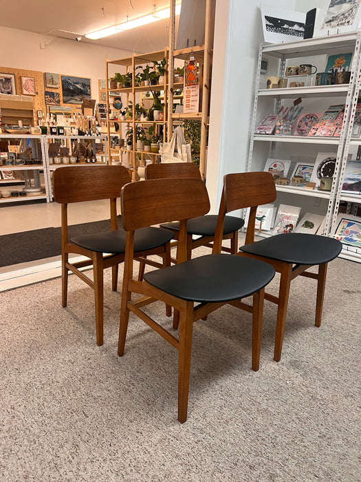 Vintage Mid Century Modern Dining Chair Set of 4 UK Import Newly Reupholstered