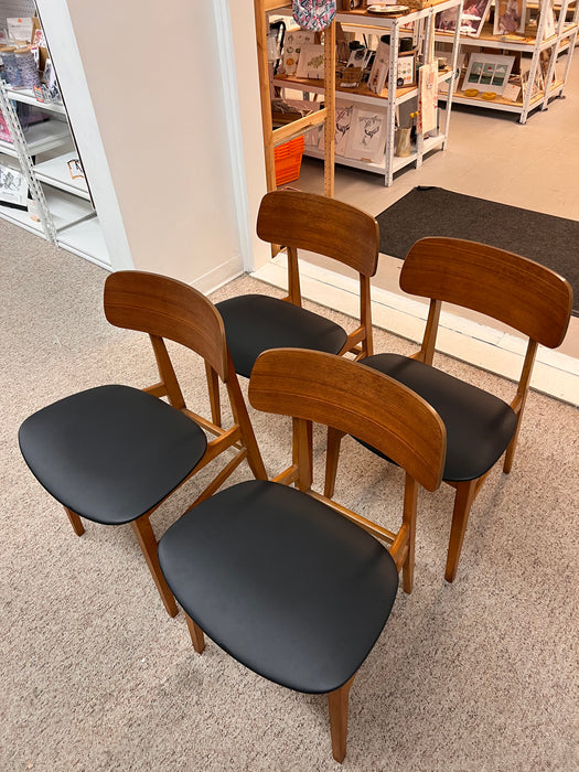 Vintage Mid Century Modern Dining Chair Set of 4 UK Import Newly Reupholstered