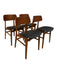 Vintage Mid Century Modern Dining Chair Set of 4 UK Import Newly Reupholstered