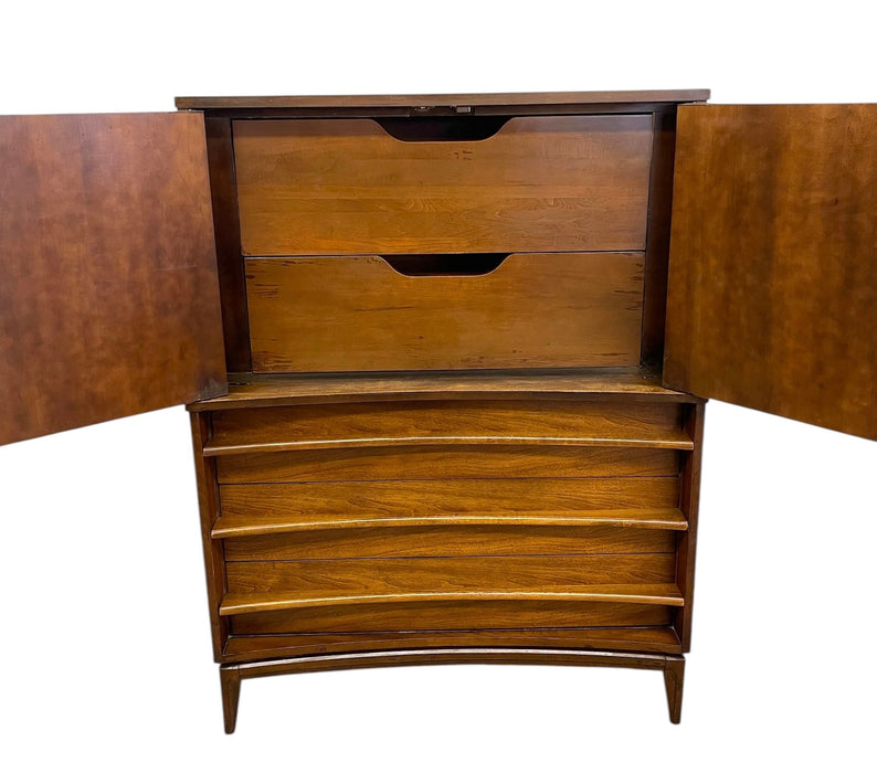 Vintage Mid Century Modern Dresser and Side Table Set Dovetailed Drawers