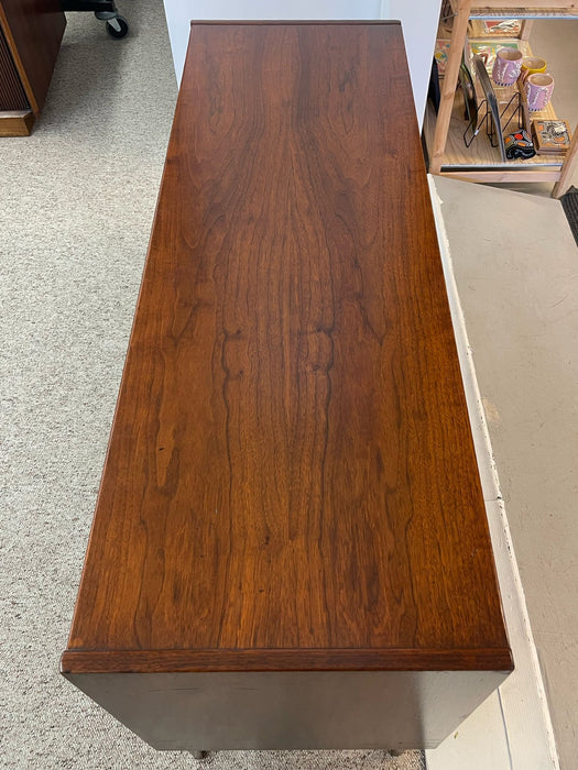 Vintage Mid Century Modern Drexel Style Walnut Toned Lowboy Credenza.
