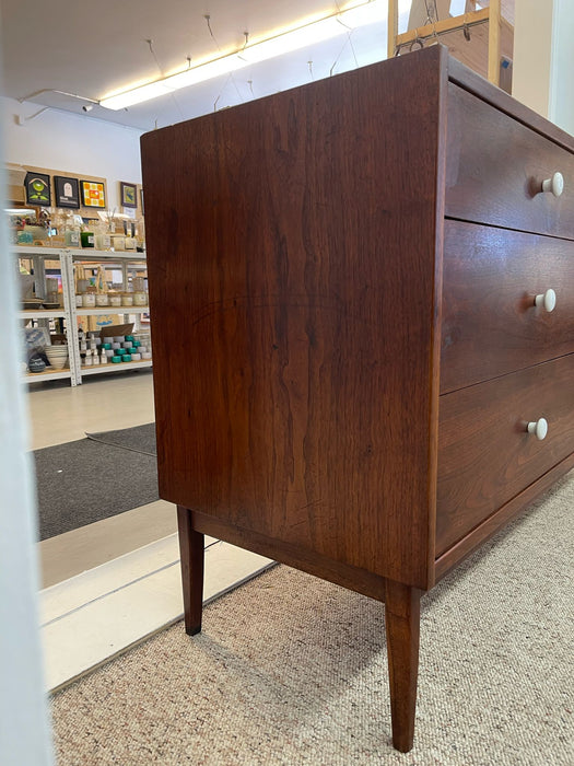 Vintage Mid Century Modern Drexel Style Walnut Toned Lowboy Credenza.