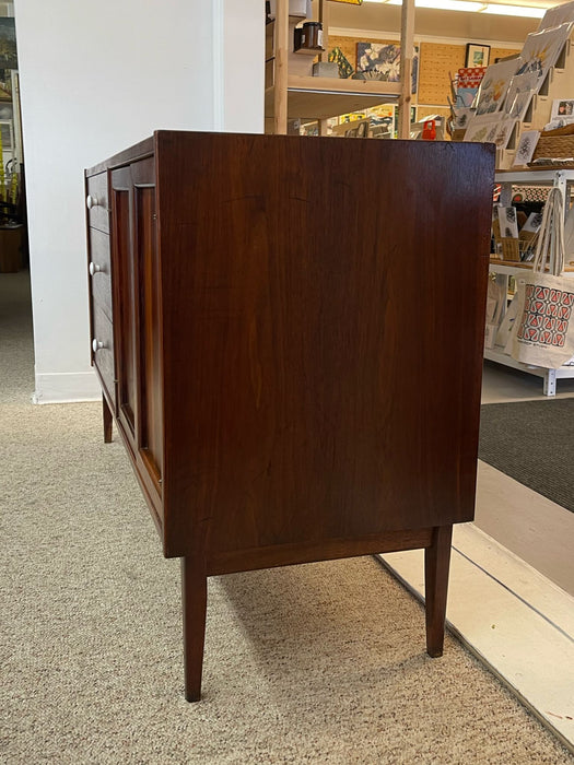 Vintage Mid Century Modern Drexel Style Walnut Toned Lowboy Credenza.